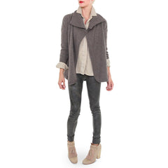 White and Warren Curved Hem Cardigan