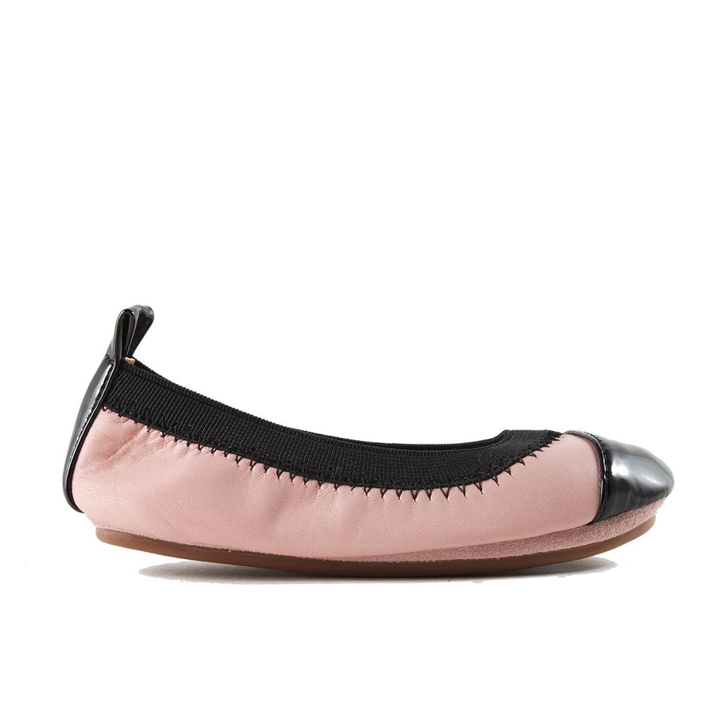 Yosi Samra Pink and Black Ballet Flat for Kids and Baby