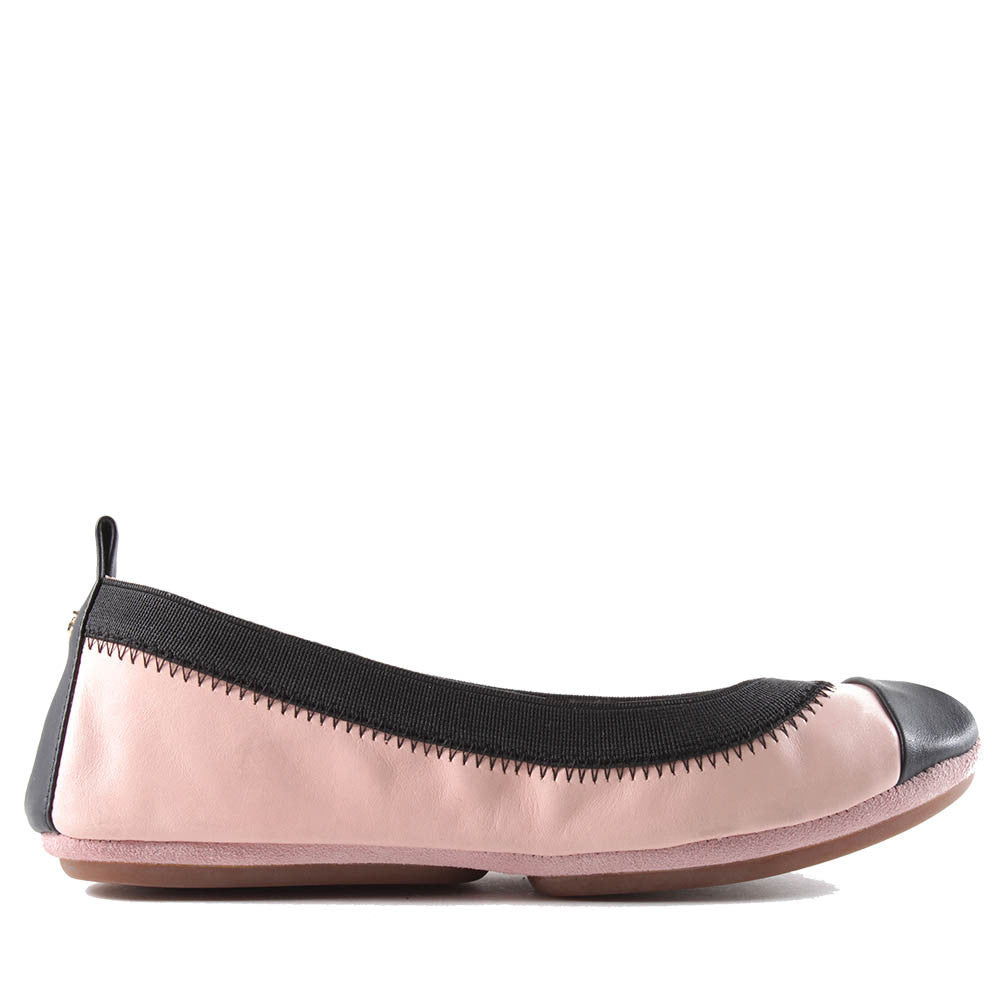 Yosi Samra Pink and Black Ballet Flat