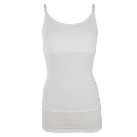 Tummy Shaping Nursing Tank in White