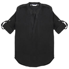 Zoa Black Tunic Rolled Sleeves