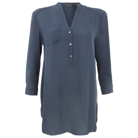 3/4 Sleeve Madarin Collar Tunic - Teal