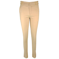 gold stud embellished khaki pants