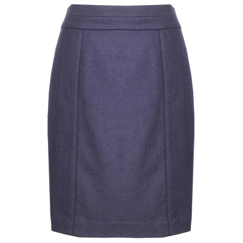 Navy Wool Pencil Skirt