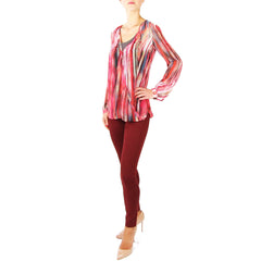 printed snap front blouse and byron lars pants