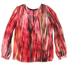 ark & co printed snap front blouse