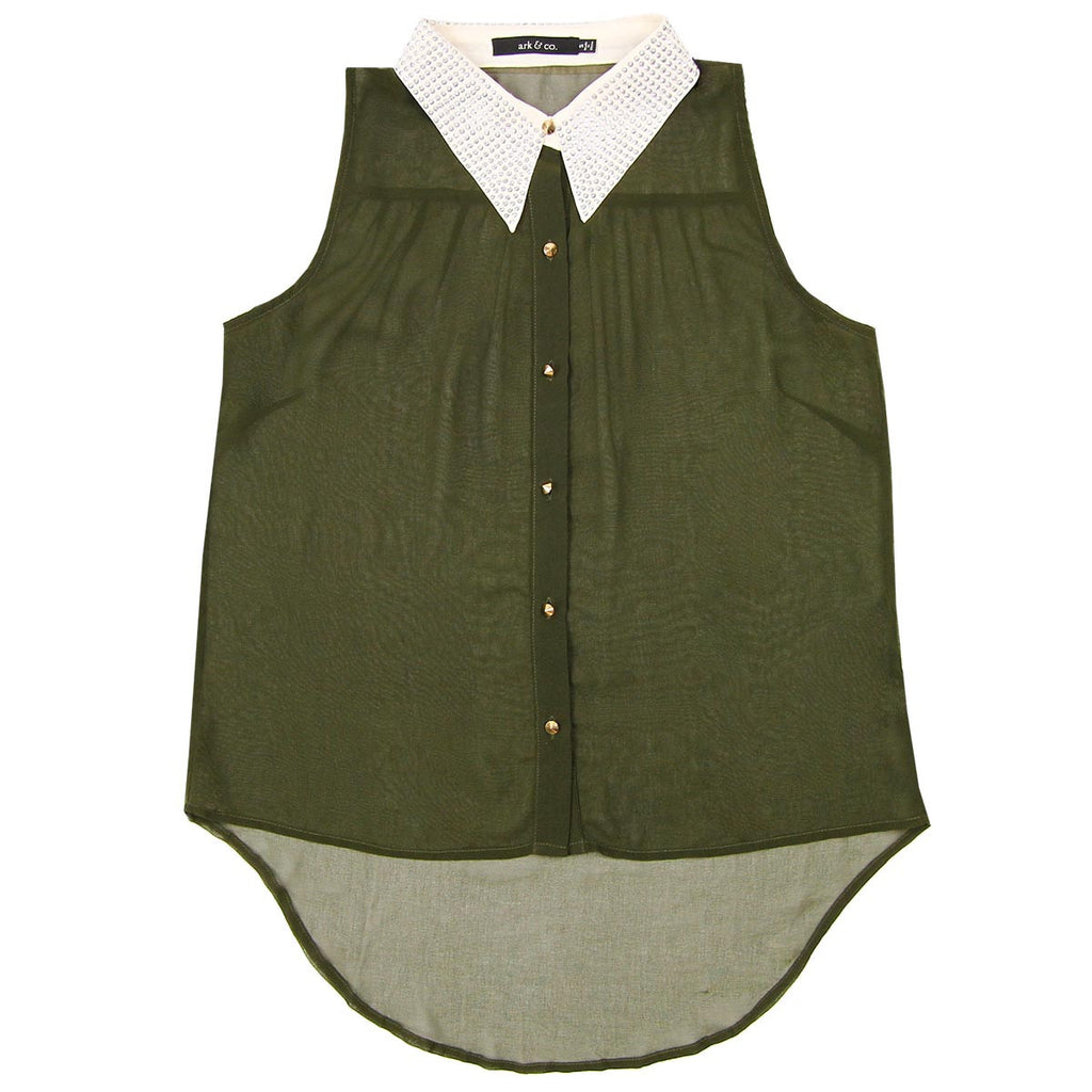 ark & co sheer sleeveless blouse