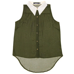 ark & co sheer sleeveless blouse
