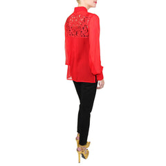 Sheer Red Nursing Friendly Blouse