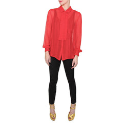 Sheer Red Nursing Friendly Blouse
