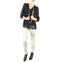 metallic pants