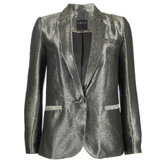 corey lyn calter lou boyfriend blazer metallic gold