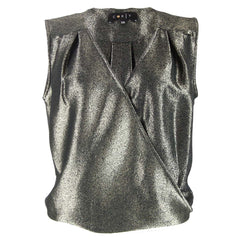 corey lyn calter crossover metallic gold top