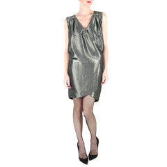 corey lyn calter crossover metallic gold snap front top