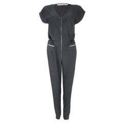 hunter bell zipper front black jumpsuit