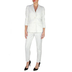 hunter bell winter white jacquard blazer