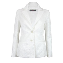 hunter bell winter white jacquard blazer