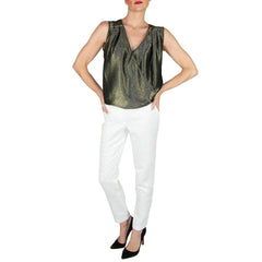 hunter bell white jacquard pants