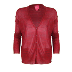 john & jenn red cardigan