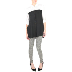 leopard print leggings color block nursing top