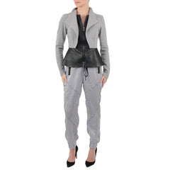 Black and White Chic Elastic Waist Pants
