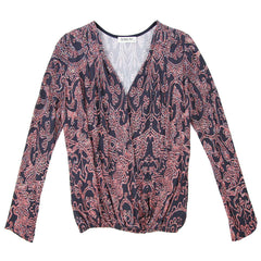 sam & lavi paisley printed snap front blouse