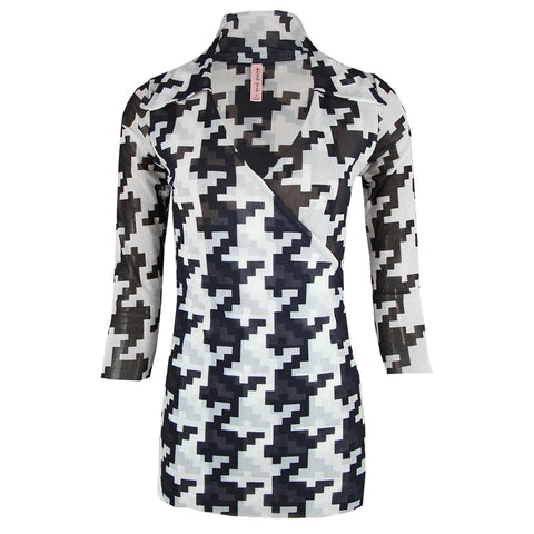 Houndstooth Wrap Top