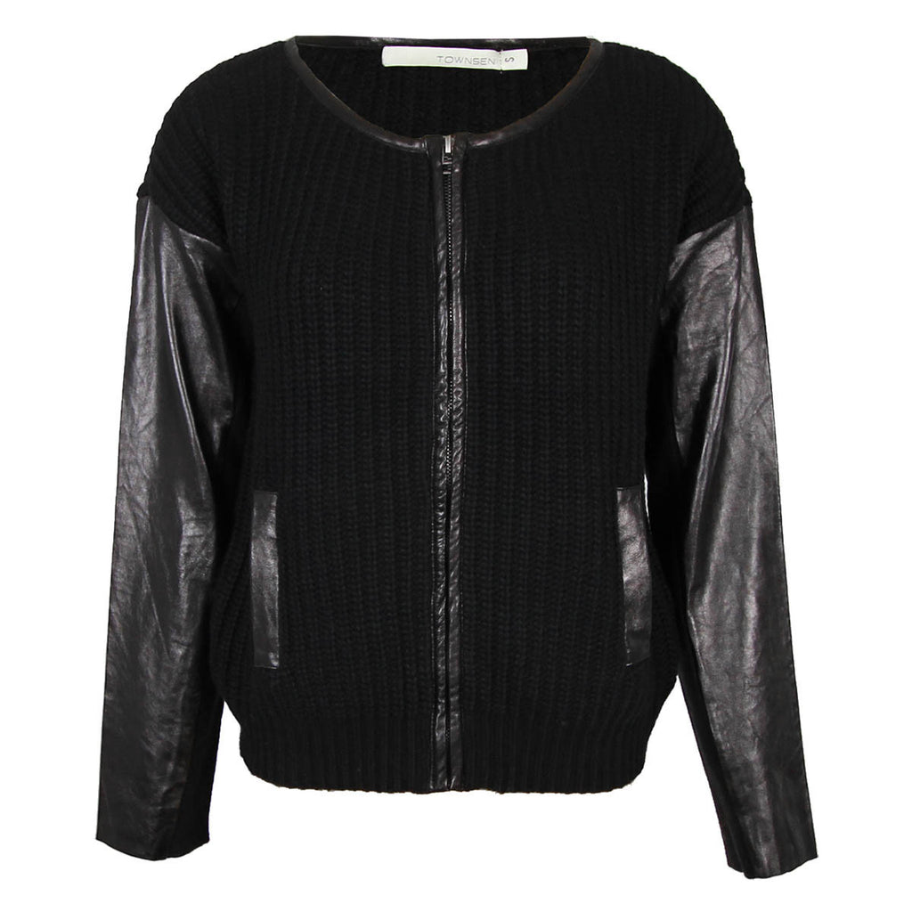 townsen sweater leather sleeves