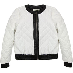 townsmen white quilted bomber jacket