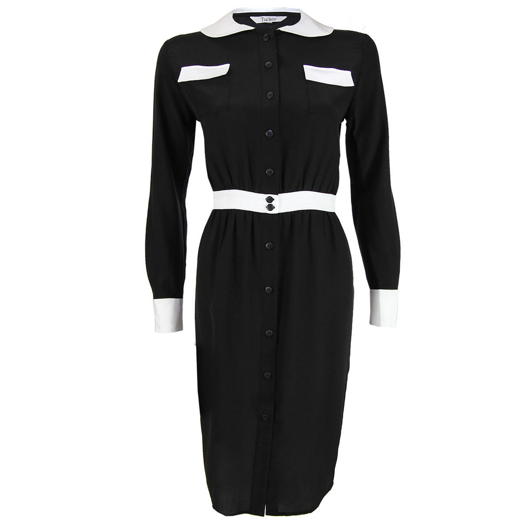 Tucker by Gaby Basora black and white pocket shirtdress