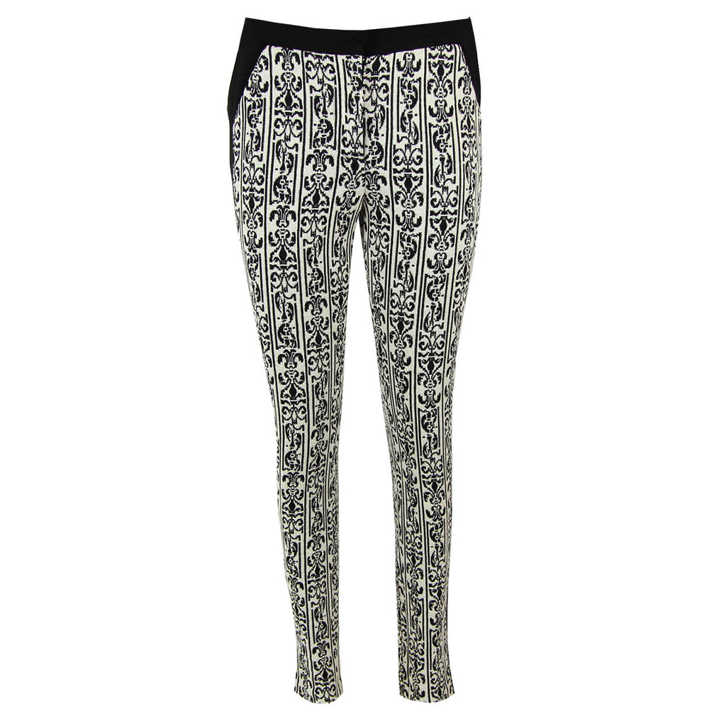 walter baker black white printed knit stretch pants